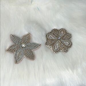 Vintage Beaded Floral Hair Clips